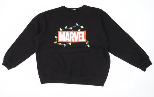 Mens UK Size M Marvel Black Pullover Sweatshirt