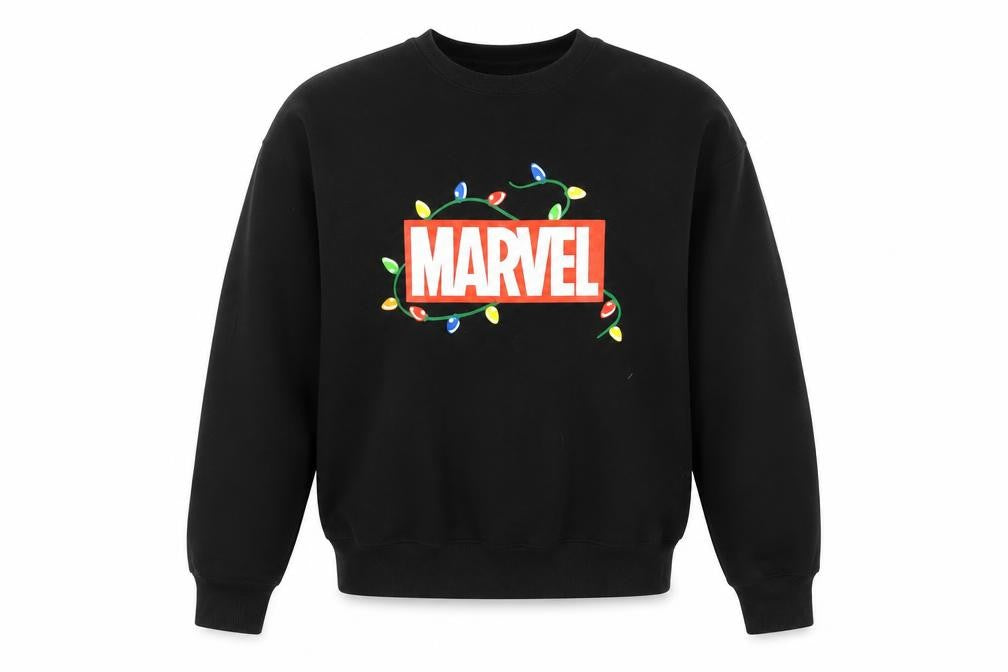 Mens UK Size M Marvel Black Pullover Sweatshirt