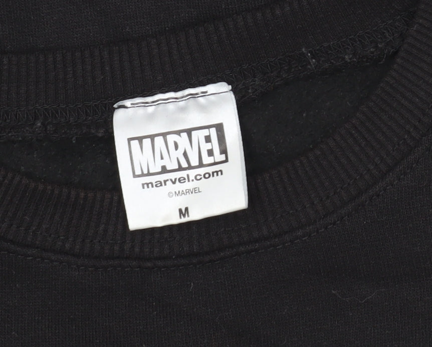 Mens UK Size M Marvel Black Pullover Sweatshirt