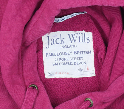 Womens UK Size 8 Jack Wills Pink Pullover Hoodie