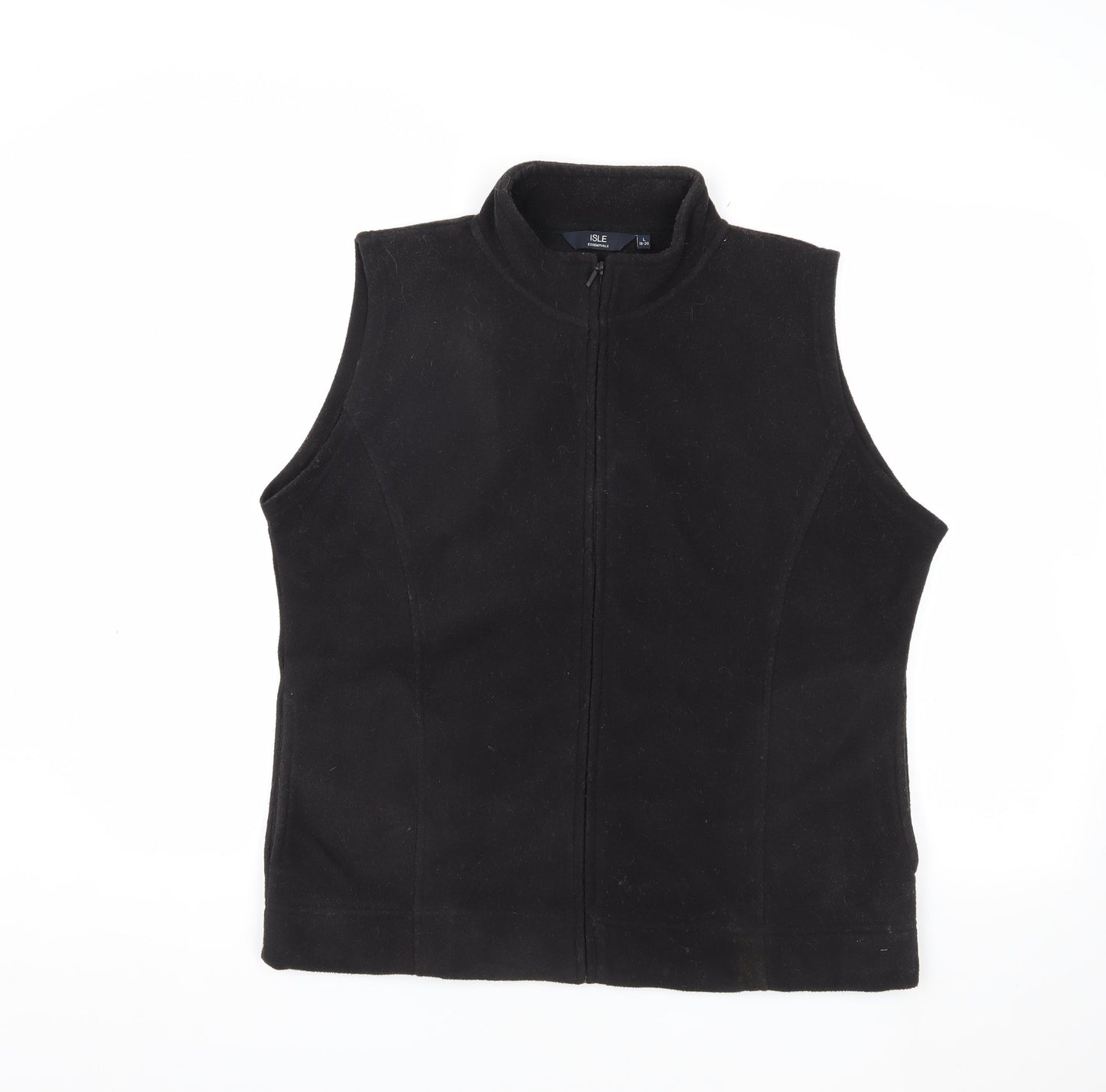 Womens UK Size L ISLE Black Basic Jacket Waistcoat