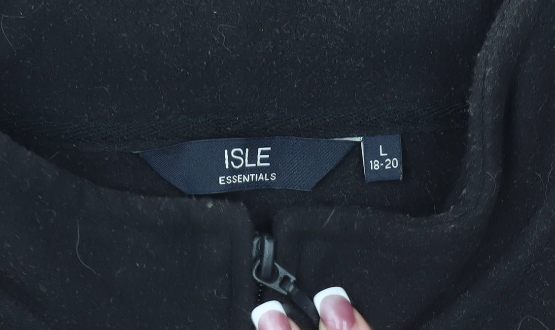 Womens UK Size L ISLE Black Basic Jacket Waistcoat