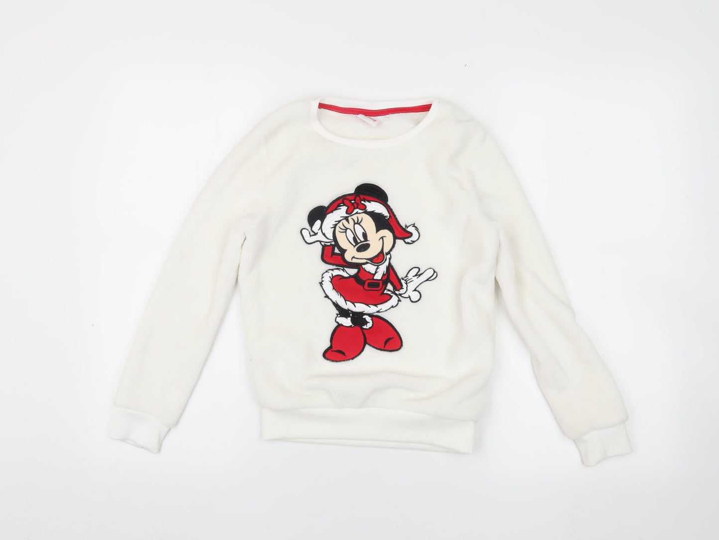 Disney Girls Minnie Mouse White Fleece Top 7-8Y Christmas