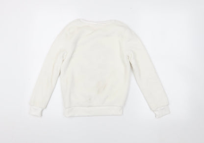 Disney Girls Minnie Mouse White Fleece Top 7-8Y Christmas