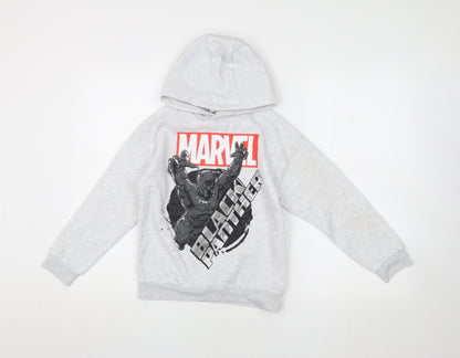 Marvel Boys Grey Black Panther Pullover Hoodie 8-9 Years