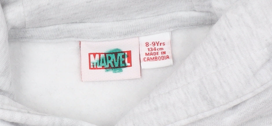 Marvel Boys Grey Black Panther Pullover Hoodie 8-9 Years