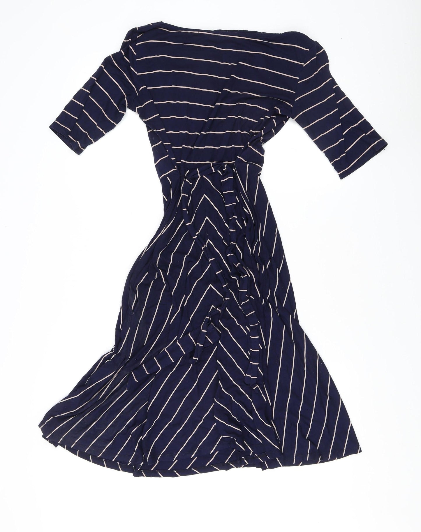 Monsoon Women's Blue Striped Jersey Dress Size 10