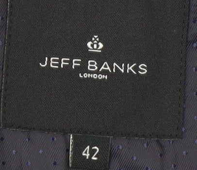 Mens UK Size 42 Jeff Banks Regular Blue Suit Jacket