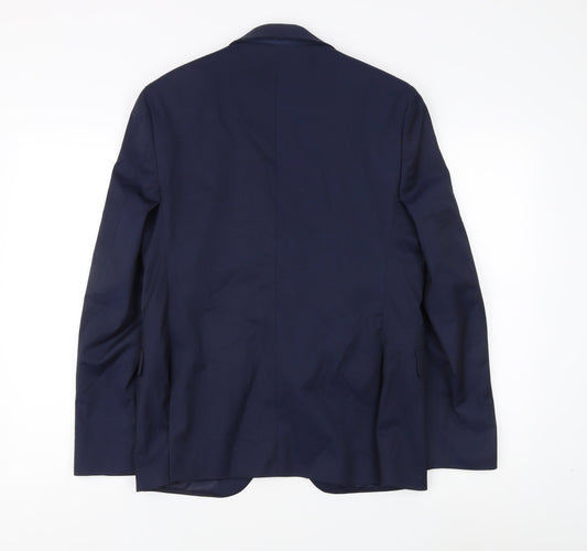Mens UK Size 38 Moss Bros Regular Blue Suit Jacket