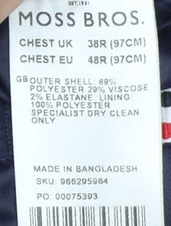 Mens UK Size 38 Moss Bros Regular Blue Suit Jacket