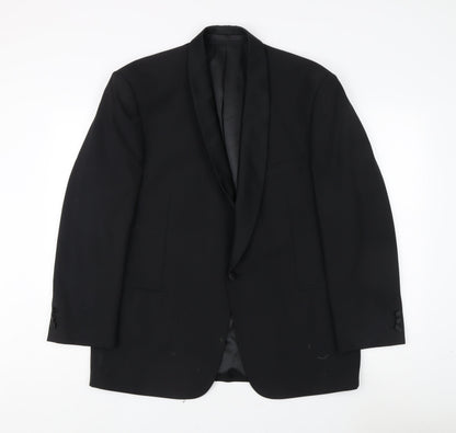 Mens UK Size 42 Marks and Spencer Regular Black Suit Tuxedo