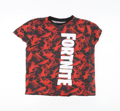 Fortnite Boys Red Camouflage T-Shirt Medium