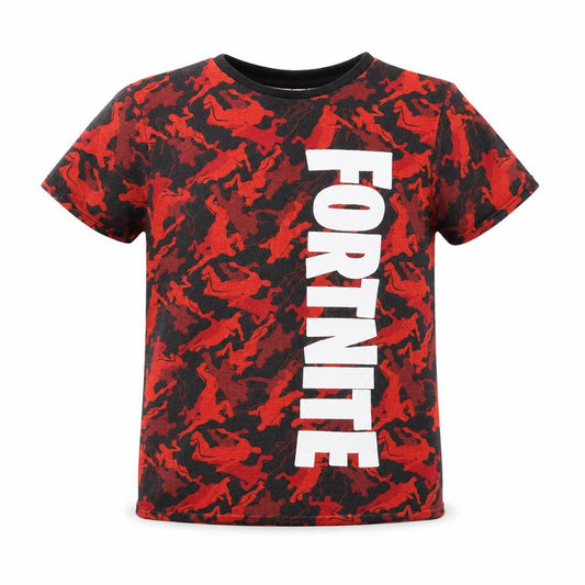 Fortnite Boys Red Camouflage T-Shirt Medium