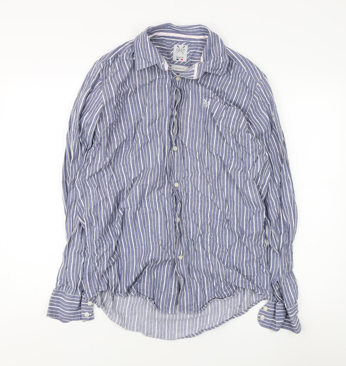Mens UK Collar Size M Crew Clothing Co. Smart Blue  Dress Shirt