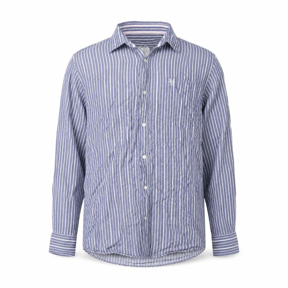 Crew Clothing Men's Blue Medium Striped Dress Shirt