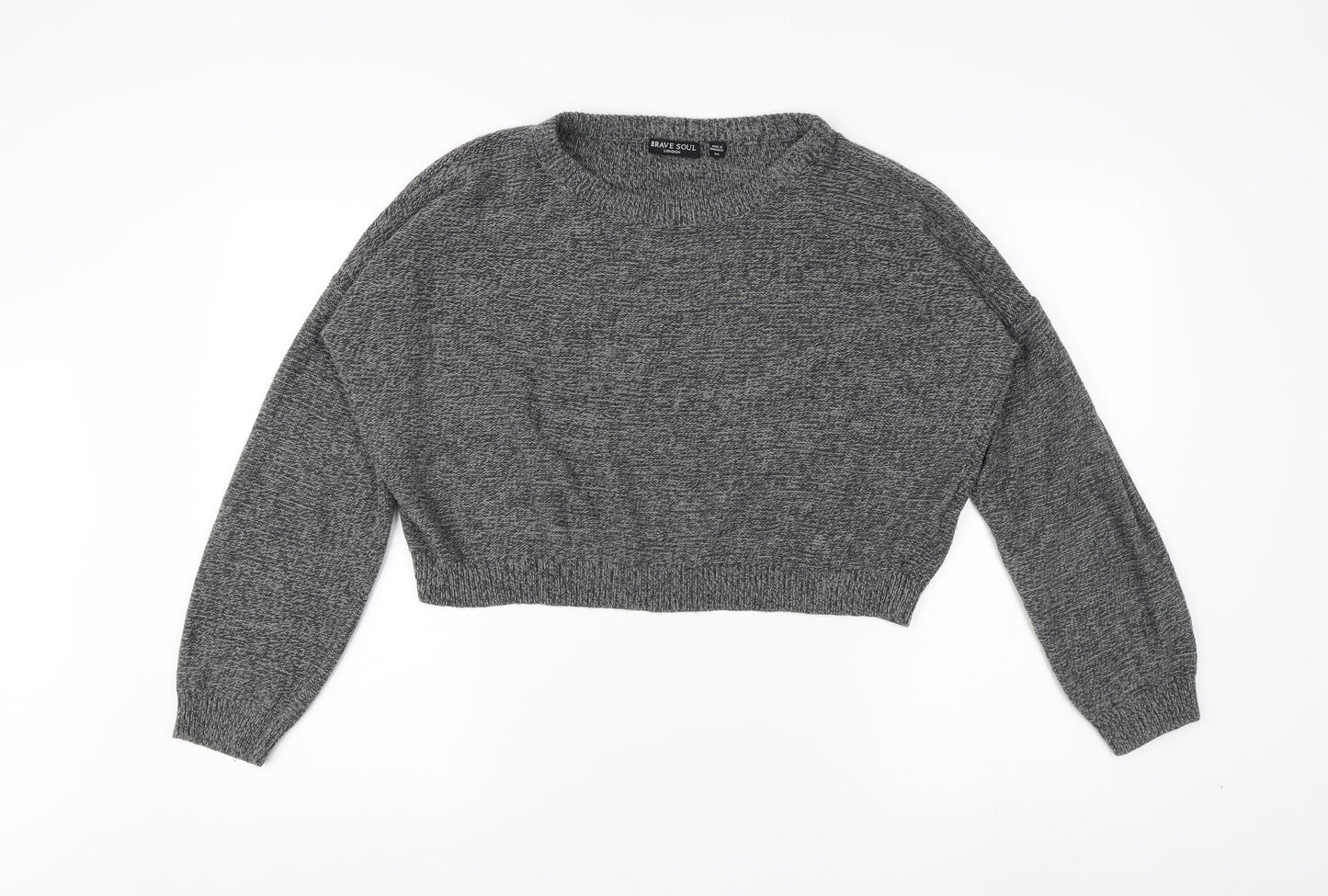 Womens UK Size M Brave Soul Grey Pullover Jumper