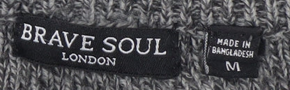 Womens UK Size M Brave Soul Grey Pullover Jumper