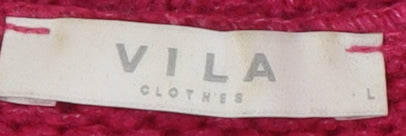 Womens UK Size L VILA Pink Pullover Jumper