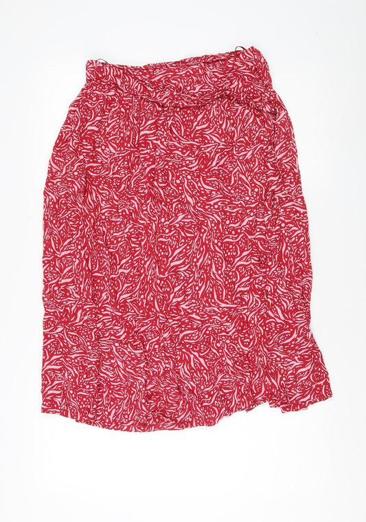 Great Plains Women's Red A-Line Midi Skirt XS