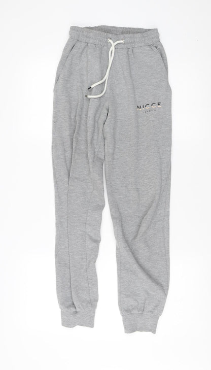 Nicce Men's Grey Track Pants, Size S, Casual Sweatpants