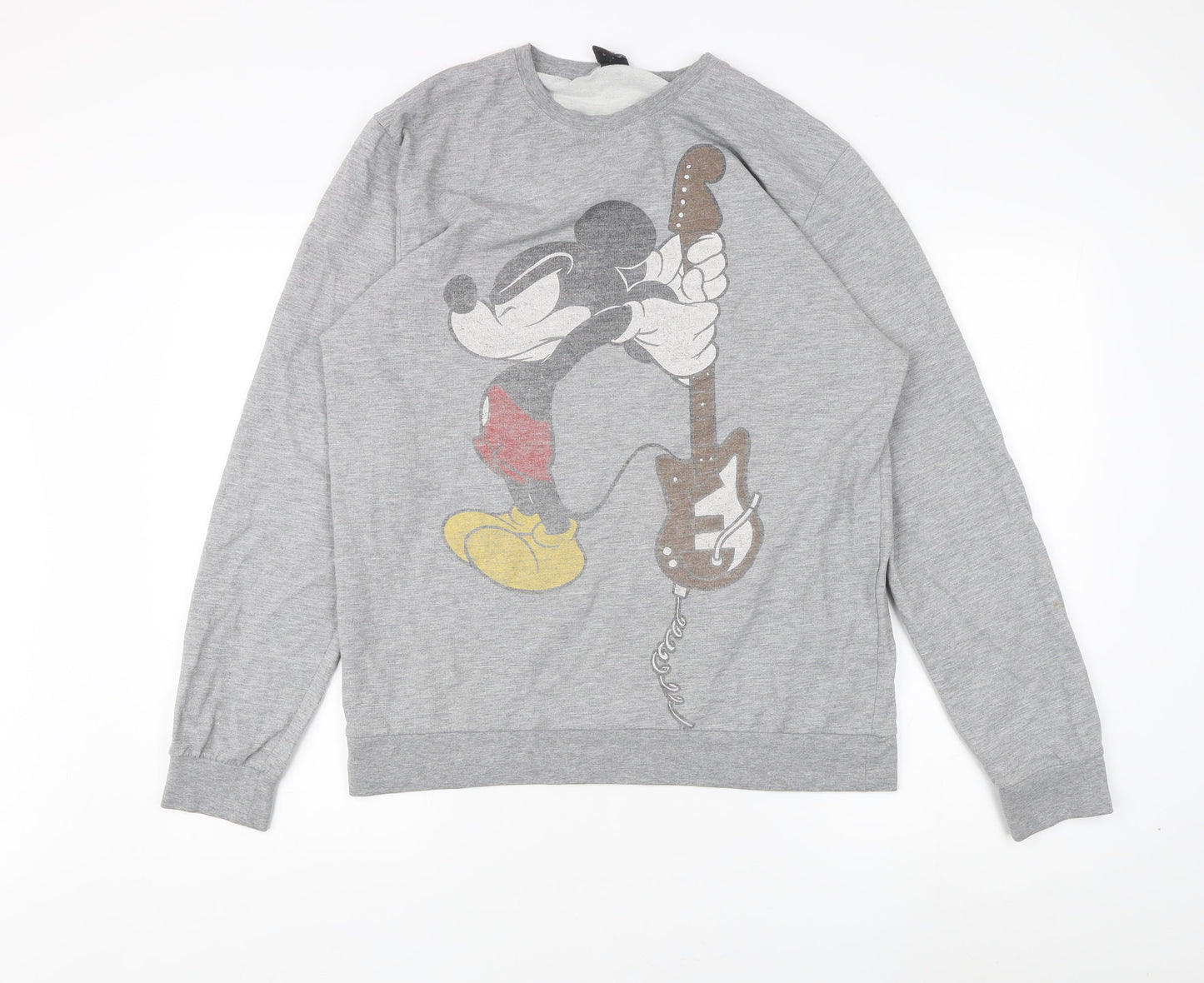 Topman Men's Grey Crew Neck Cartoon Sweatshirt, L