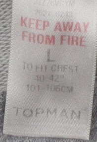 Topman Men's Grey Crew Neck Cartoon Sweatshirt, L