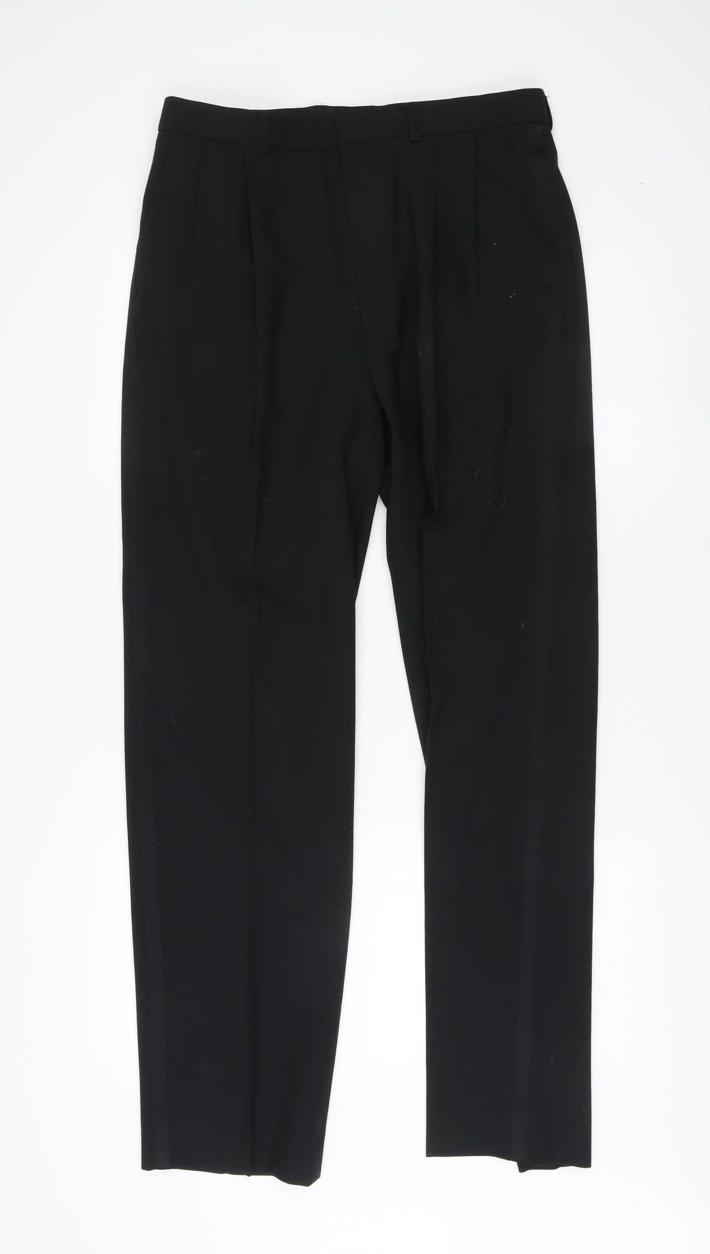 Marks and Spencer Men's Black Wool Blend Dress Pants