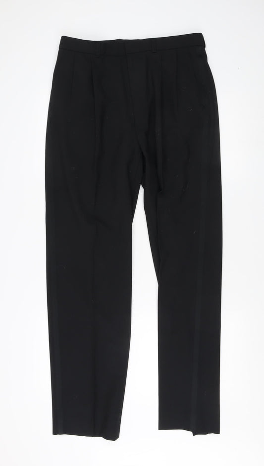 Marks and Spencer Men's Black Wool Blend Dress Pants