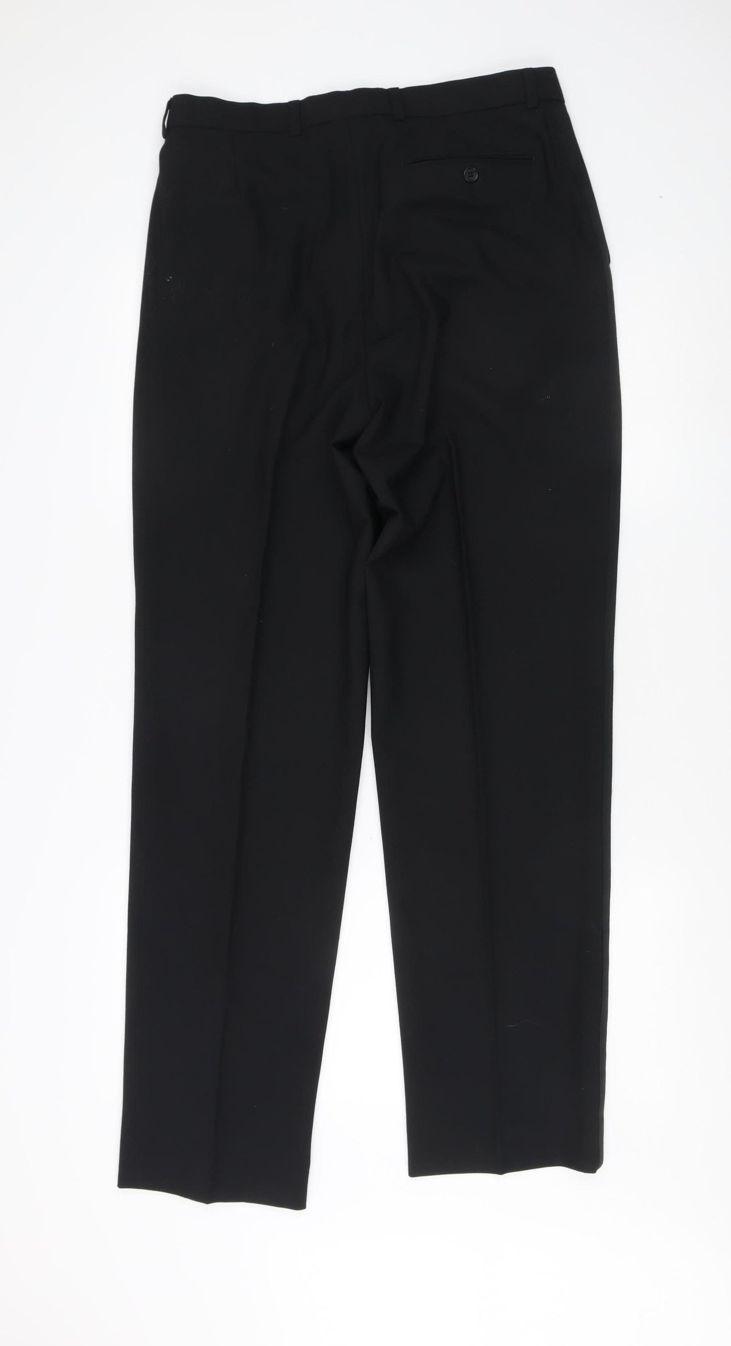 Marks and Spencer Men's Black Wool Blend Dress Pants