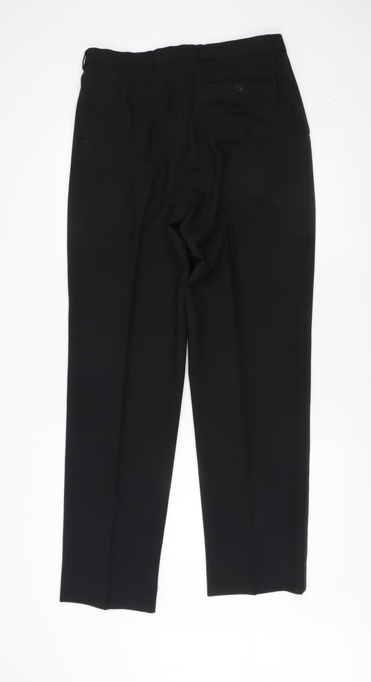 Marks and Spencer Men's Black Wool Blend Dress Pants