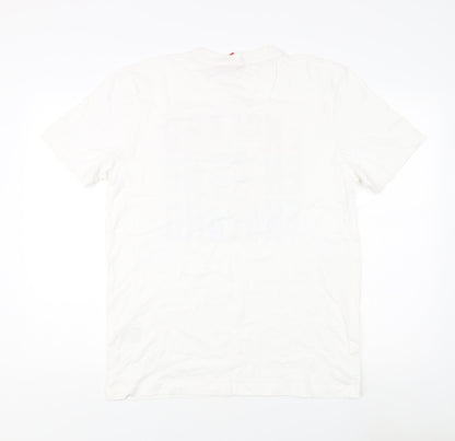 Mens UK Size L England White  T-Shirt