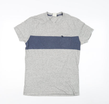 Abercrombie & Fitch Men's Grey Colourblock Tee S