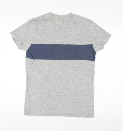 Abercrombie & Fitch Men's Grey Colourblock Tee S
