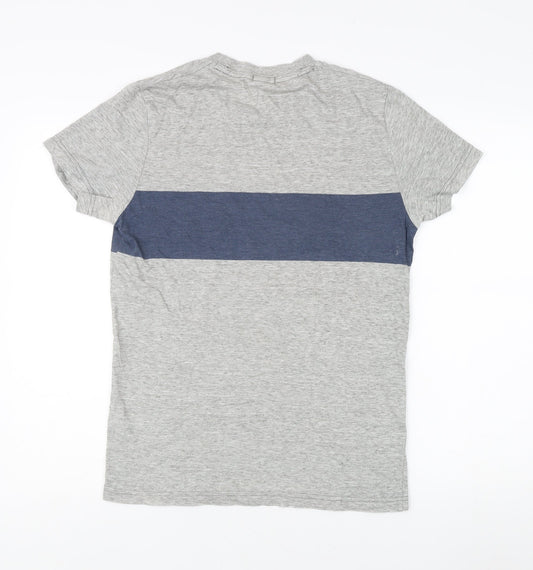 Abercrombie & Fitch Men's Grey Colourblock Tee S