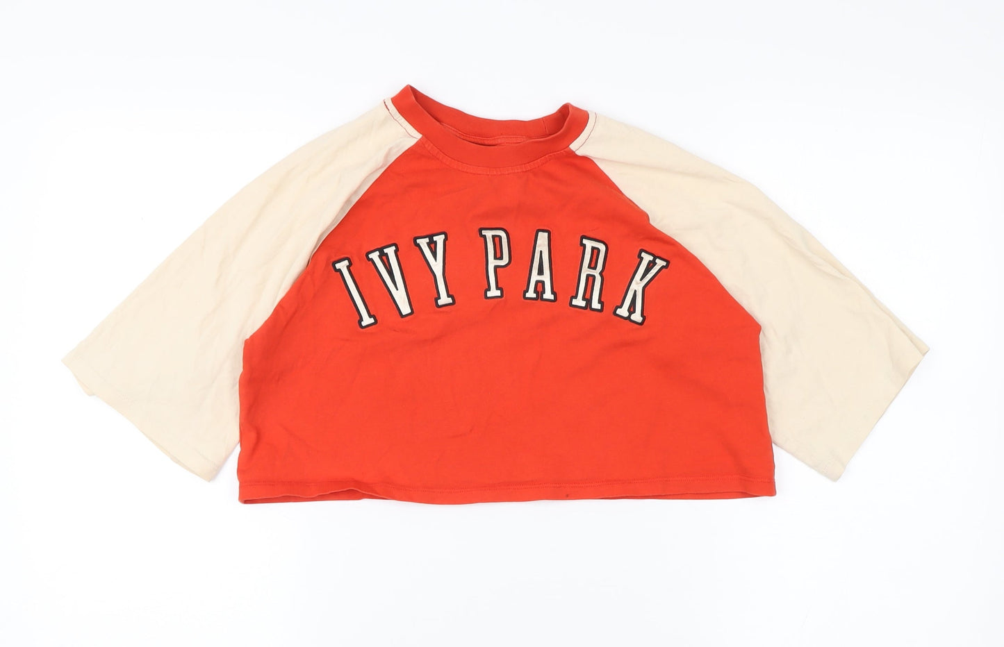 Womens UK Size XS IVY PARK Red Cropped T-Shirt