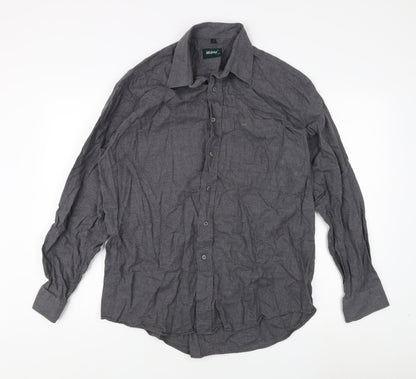 Wolsey Men's Grey Cotton Dress Shirt, Size 17