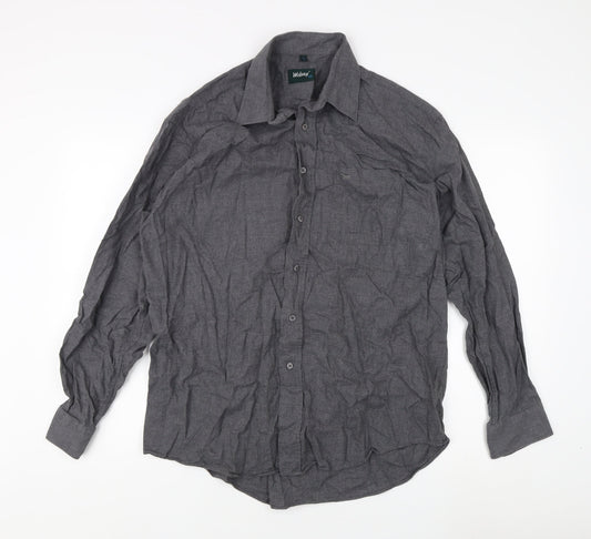 Wolsey Men's Grey Cotton Dress Shirt, Size 17