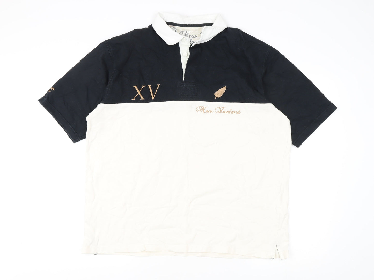 Men's XL Colourblock Polo Shirt - Black, Sports Theme