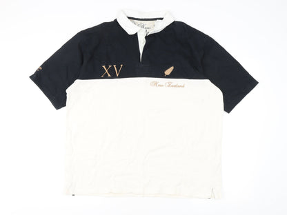 Men's XL Colourblock Polo Shirt - Black, Sports Theme