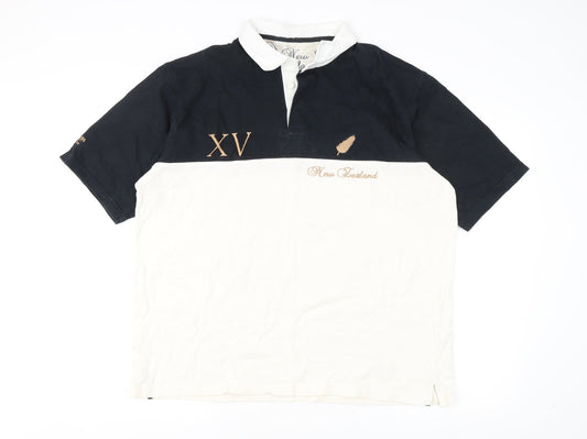 Men's XL Colourblock Polo Shirt - Black, Sports Theme