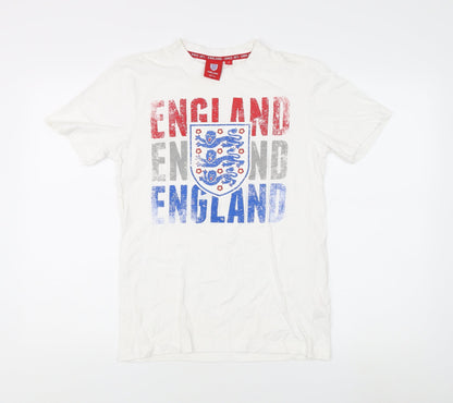 Mens UK Size S England White  T-Shirt