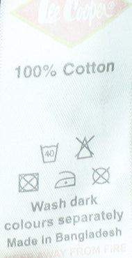 Lee Cooper Men's Black Slim Fit Crew T-Shirt - Size L