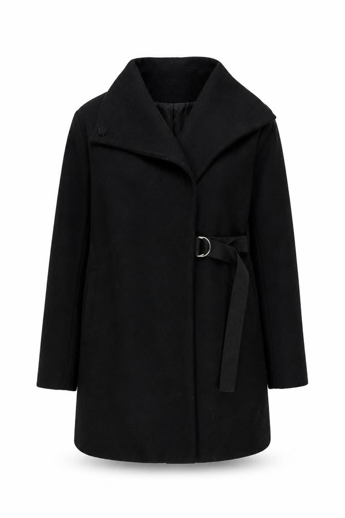 Womens UK Size S Zara Black Overcoat Coat