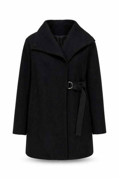 Womens UK Size S Zara Black Overcoat Coat