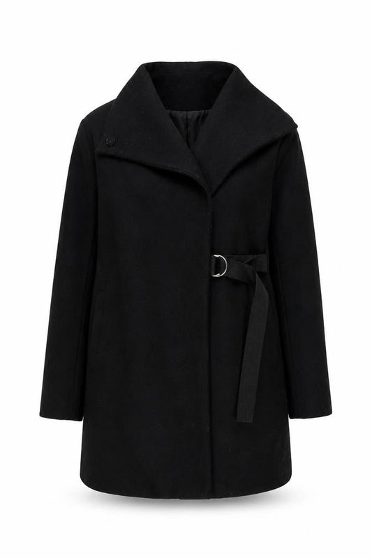 Womens UK Size S Zara Black Overcoat Coat