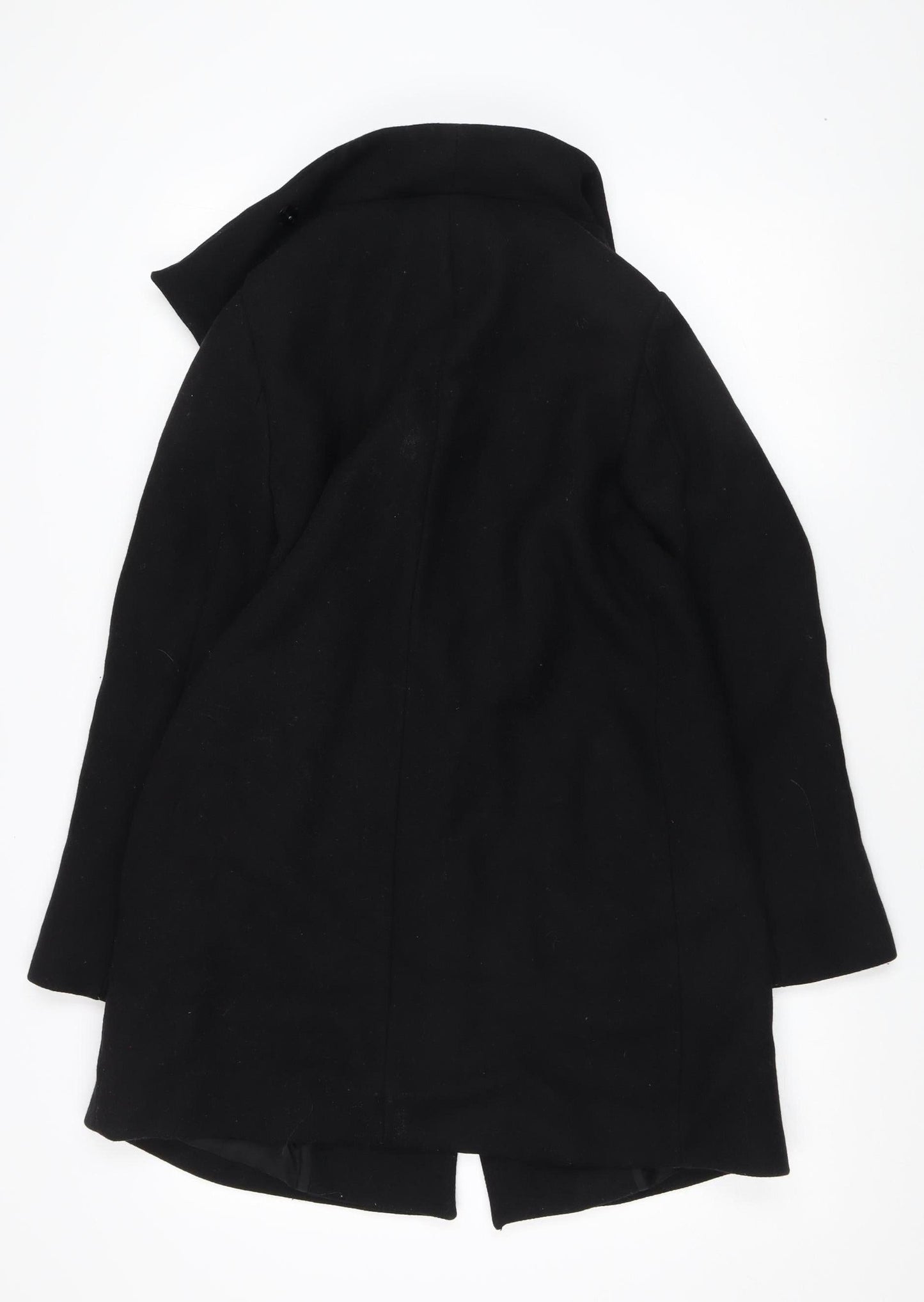 Womens UK Size S Zara Black Overcoat Coat