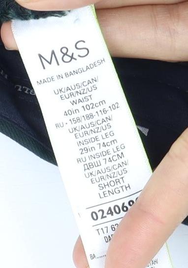 Marks and Spencer Men's Green Chino Trousers, Size S