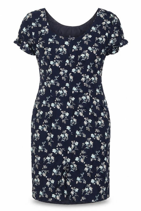 St Michael Women's Black Floral Dress, Size 12