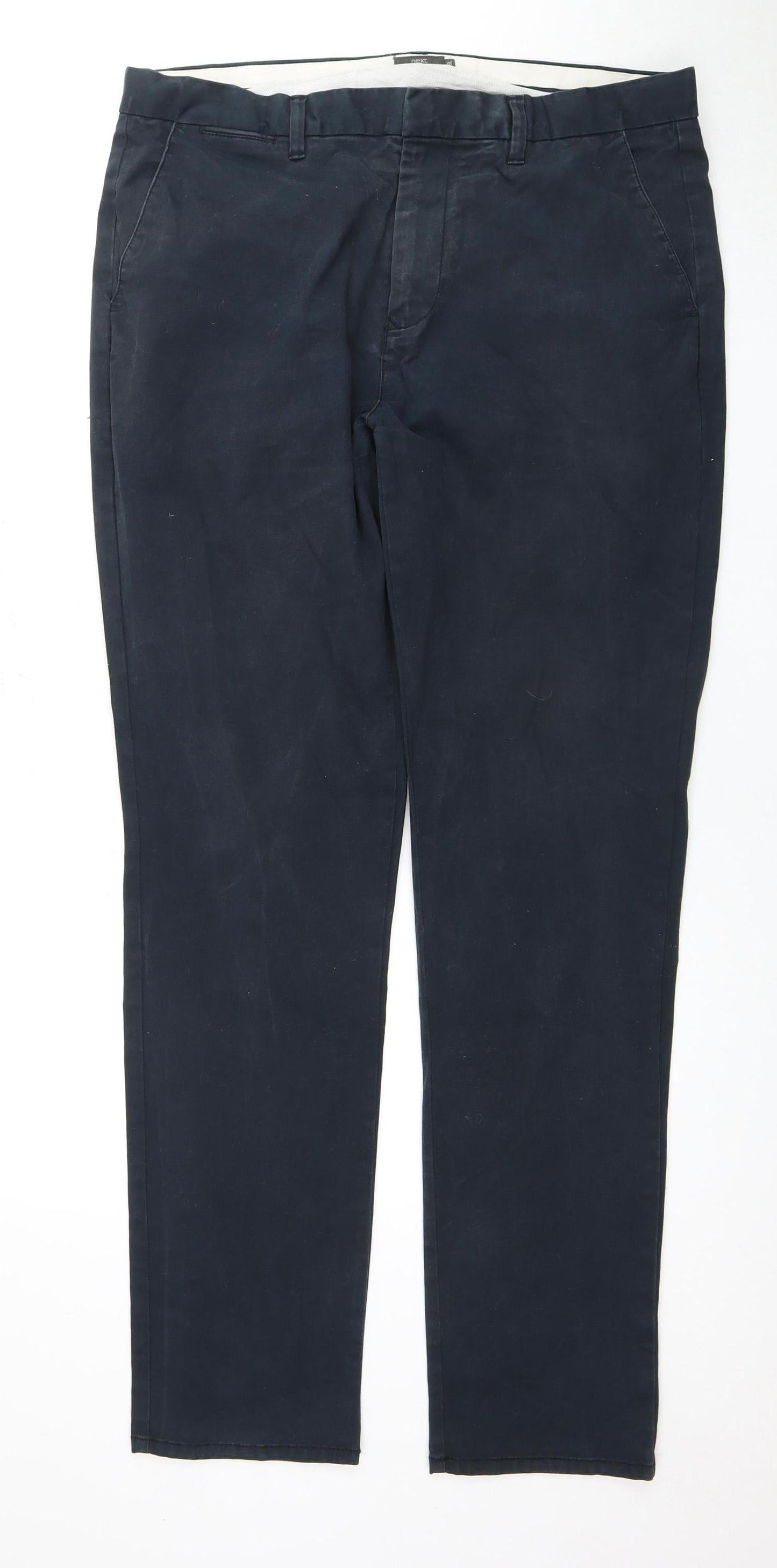 Next Men's Blue Slim Fit Chino Trousers, Size L