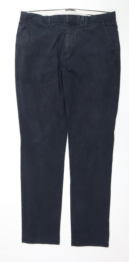 Next Men's Blue Slim Fit Chino Trousers, Size L